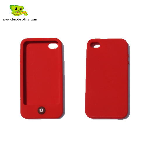 宝宝菱iphone4 4S 硅胶手机套 手机壳 深红色